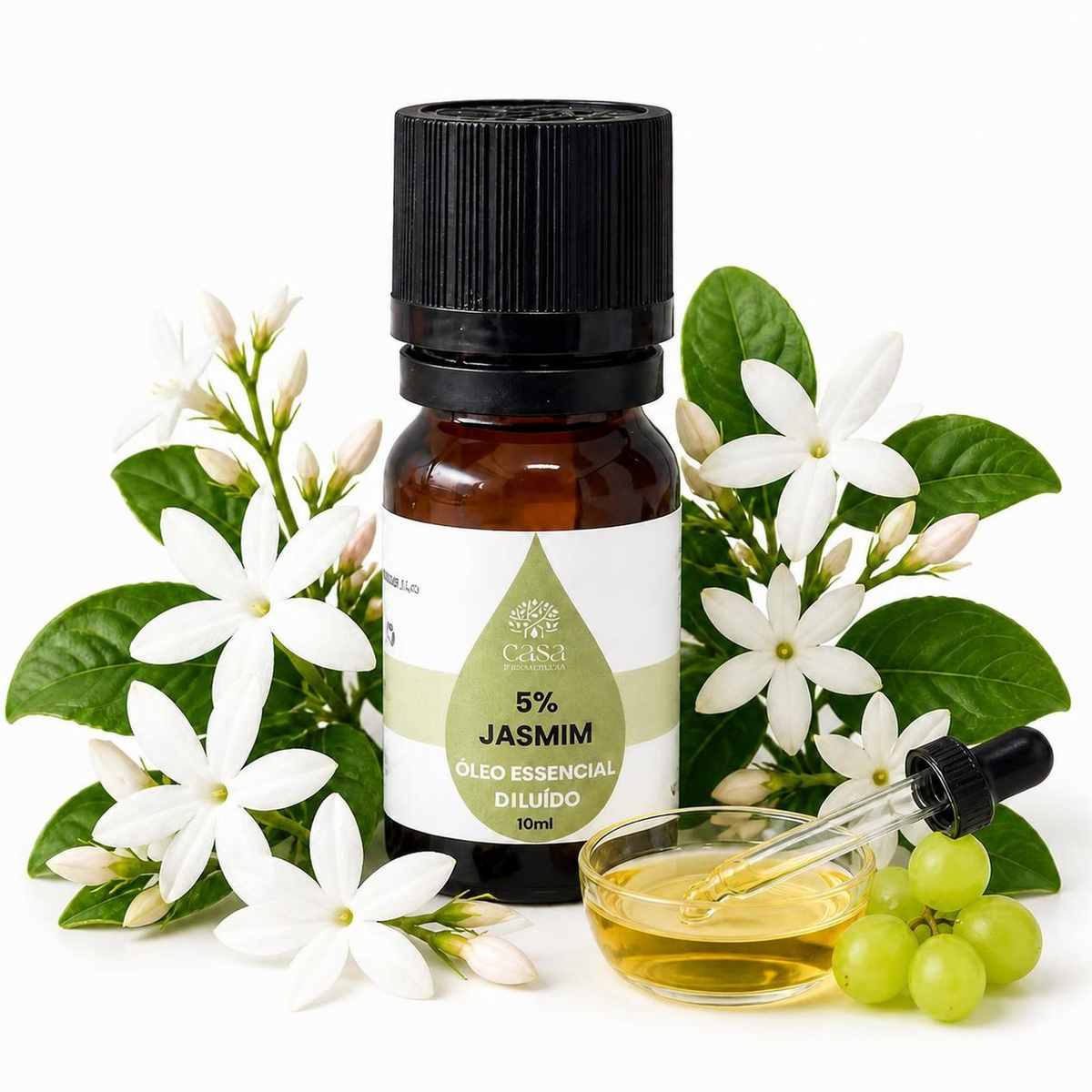 Óleo Essencial de Jasmim | Jasminum officinale | 10ml | Casa d'Aromaterapia | Diluído 5%