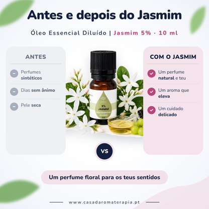 Óleo Essencial de Jasmim | Jasminum officinale | 10ml | Casa d'Aromaterapia | Diluído 5%