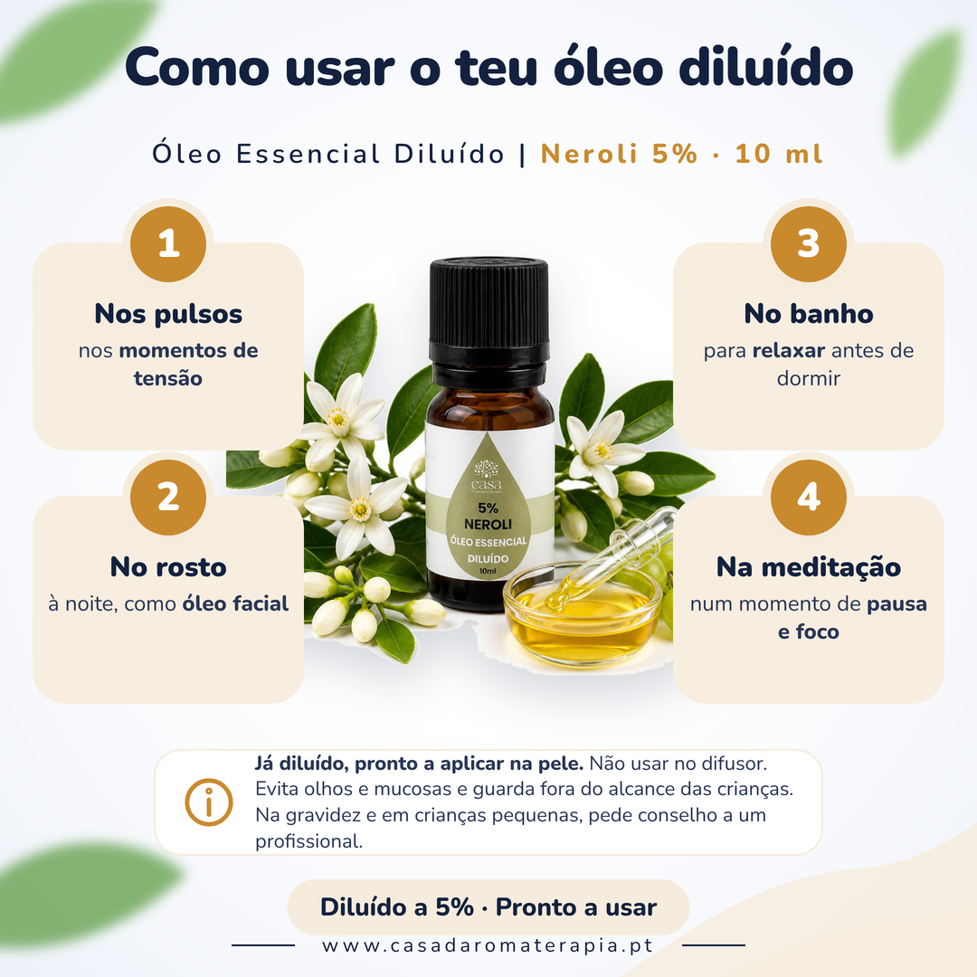 Óleo Essencial de Neroli | Citrus aurantium | 10ml | Casa d'Aromaterapia | Diluído 5%