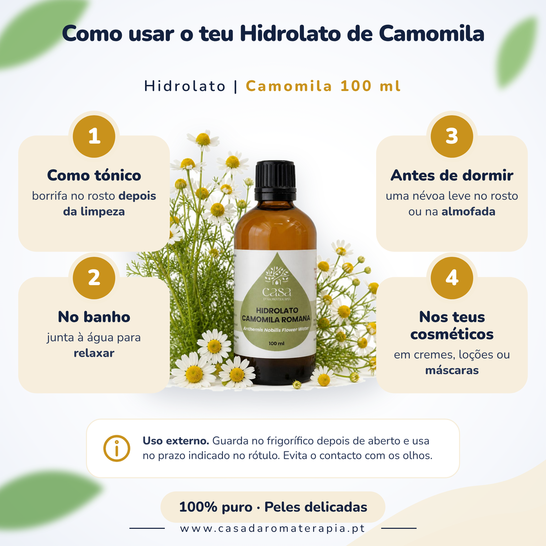 Hidrolato de Camomila | 100ml | Casa d'Aromaterapia