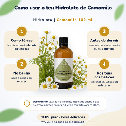 Hidrolato de Camomila | 100ml | Casa d'Aromaterapia
