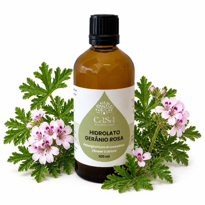 Hidrolato de Gerânio | Pelargonium graveolens | 100ml | Casa d'Aromaterapia