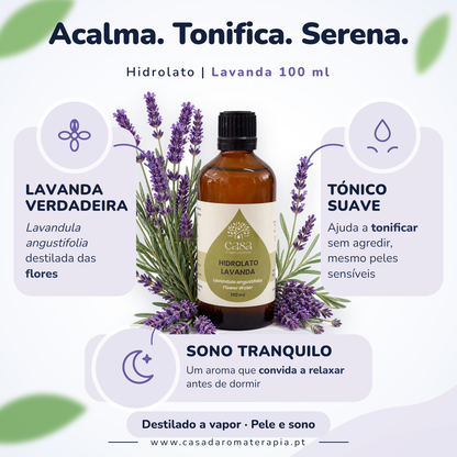Hidrolato de Lavanda | Lavandula angustifolia | 100ml | Casa d'Aromaterapia