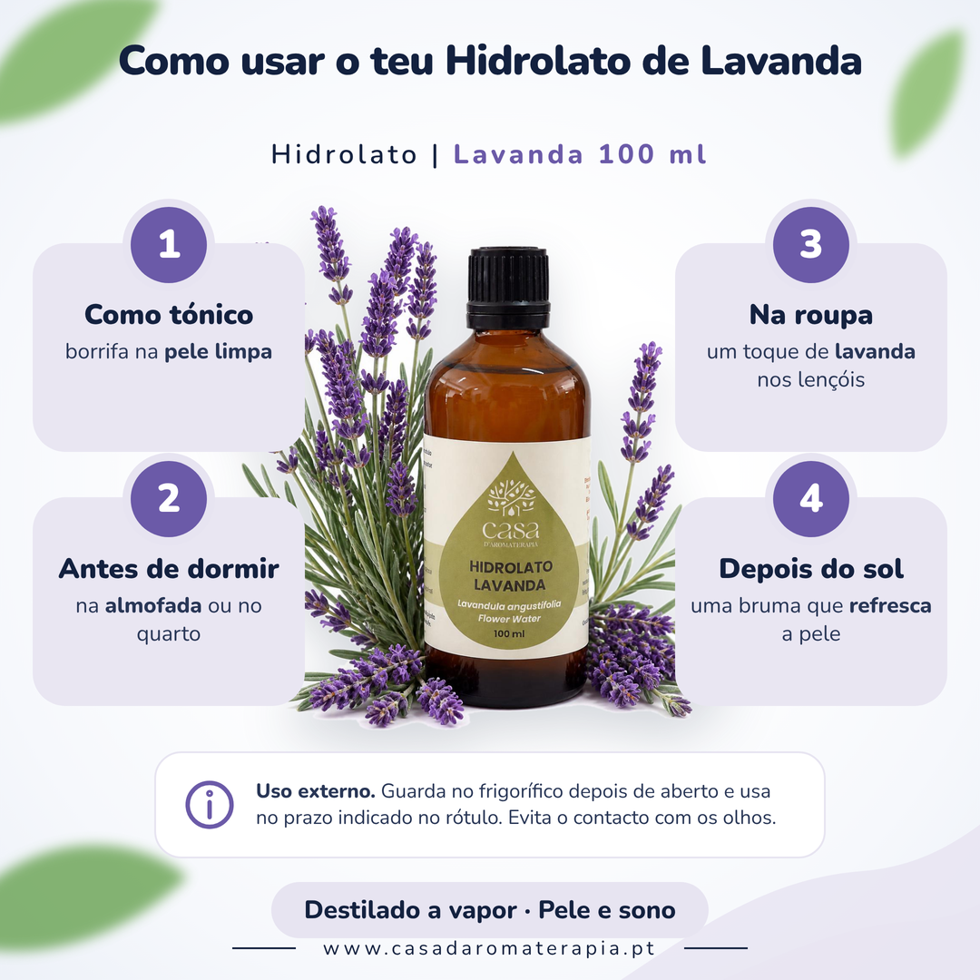 Hidrolato de Lavanda | Lavandula angustifolia | 100ml | Casa d'Aromaterapia