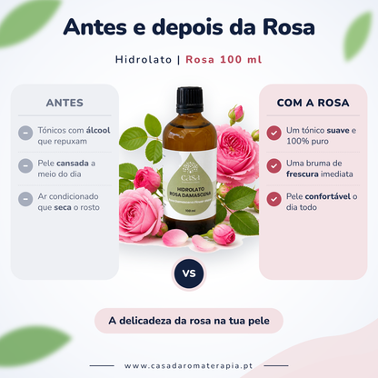 Hidrolato de Rosa | Rosa damascena | 100ml | Casa d'Aromaterapia