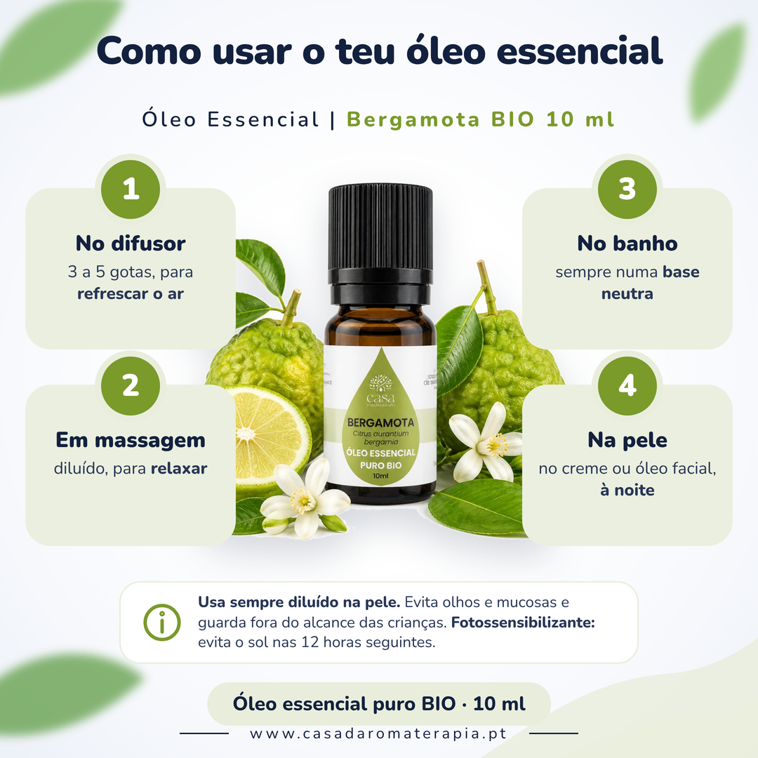 Óleo Essencial de Bergamota | Citrus bergamia | BIO | 10ml | Casa d'Aromaterapia