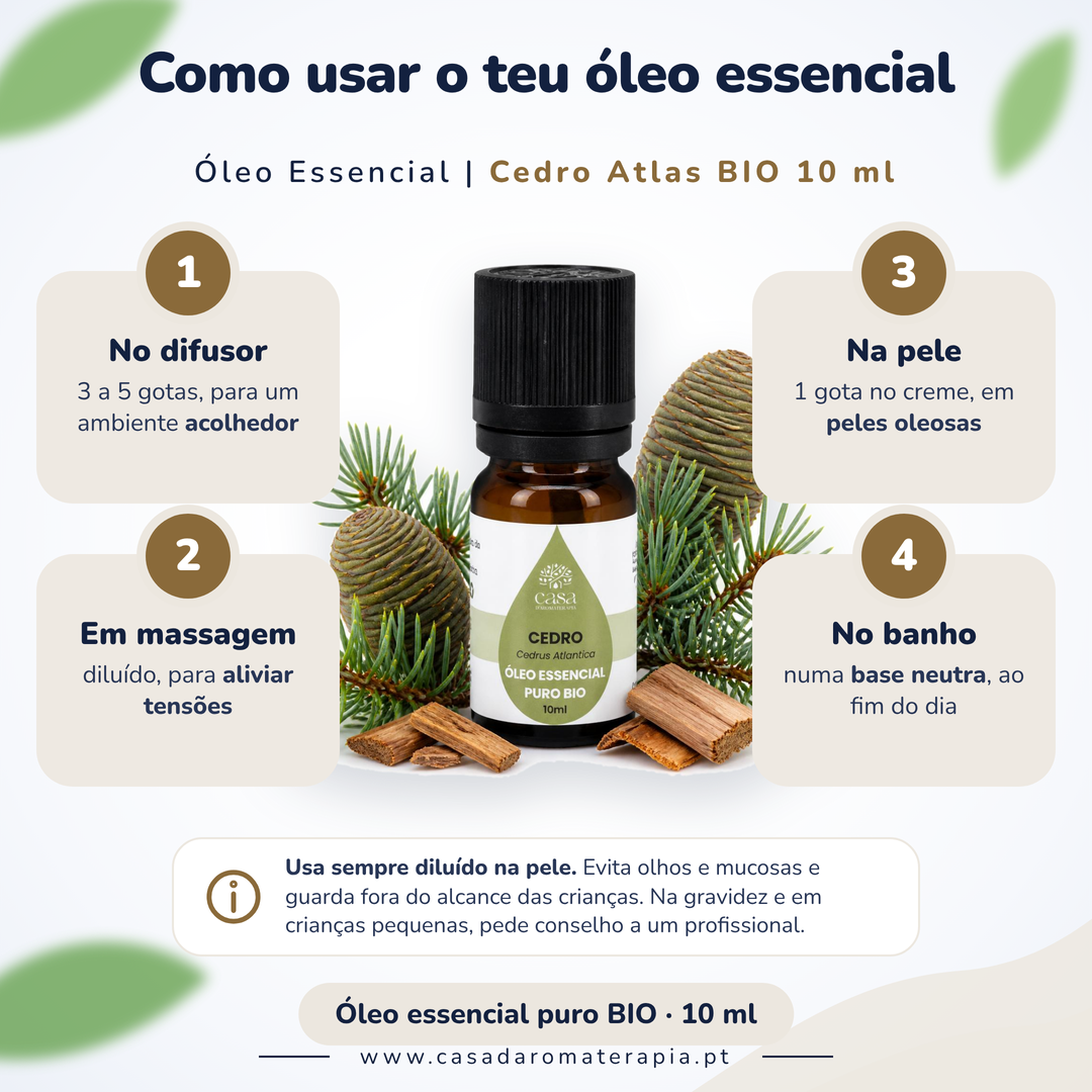 Óleo Essencial de Cedro Atlas | BIO | Casa d'Aromaterapia