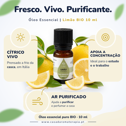 Óleo Essencial de Limão | Citrus limon | BIO | 10ml | Casa d'Aromaterapia