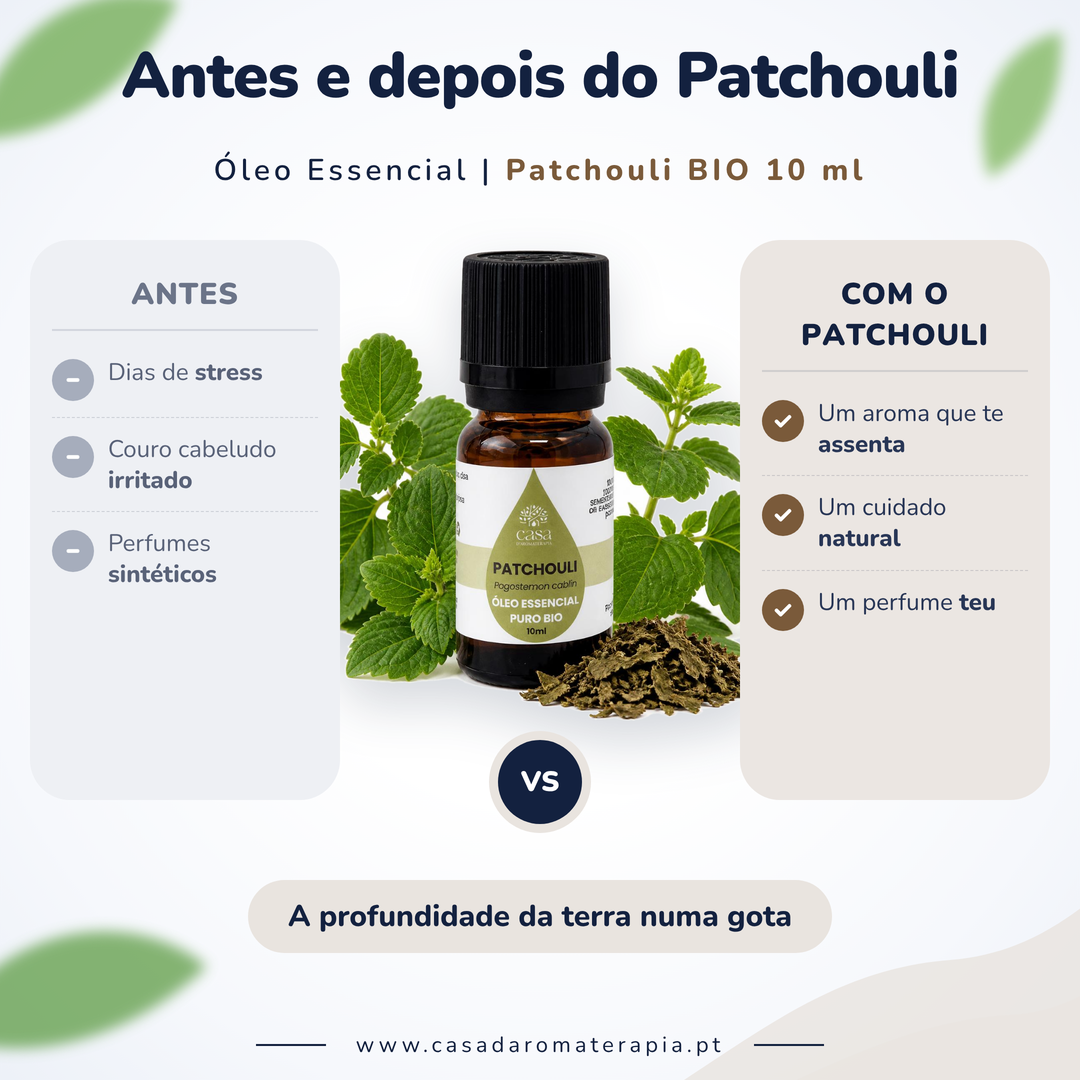 Óleo Essencial de Patchouli | Pogostemon cablin | BIO | 10ml | Casa d'Aromaterapia
