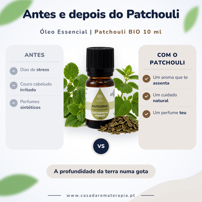 Óleo Essencial de Patchouli | Pogostemon cablin | BIO | 10ml | Casa d'Aromaterapia