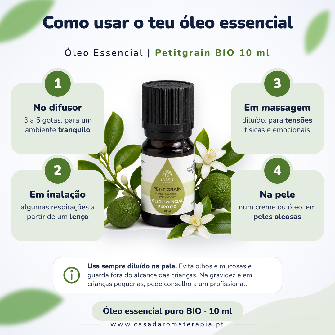Óleo Essencial de Petitgrain | Citrus aurantium var. amara | BIO | 10ml | Casa d'Aromaterapia