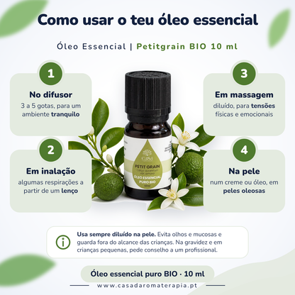 Óleo Essencial de Petitgrain | Citrus aurantium var. amara | BIO | 10ml | Casa d'Aromaterapia