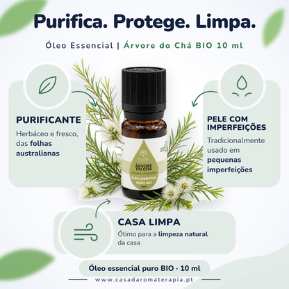 Óleo Essencial de Árvore do Chá (Tea tree) | Melaleuca alternifolia | BIO | 10ml | Casa d'Aromaterapia