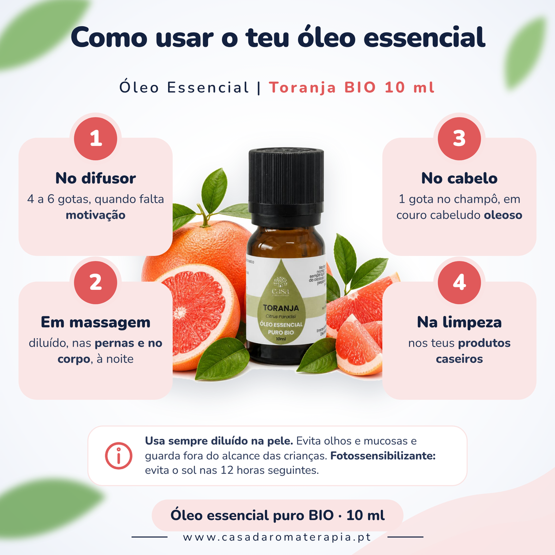 Óleo Essencial de Toranja | Citrus paradisi | BIO | 10ml | Casa d'Aromaterapia