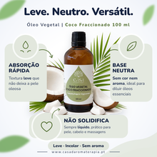Óleo Vegetal de Coco Fraccionado | Cocos Nucifera | 100ml | Casa d'Aromaterapia