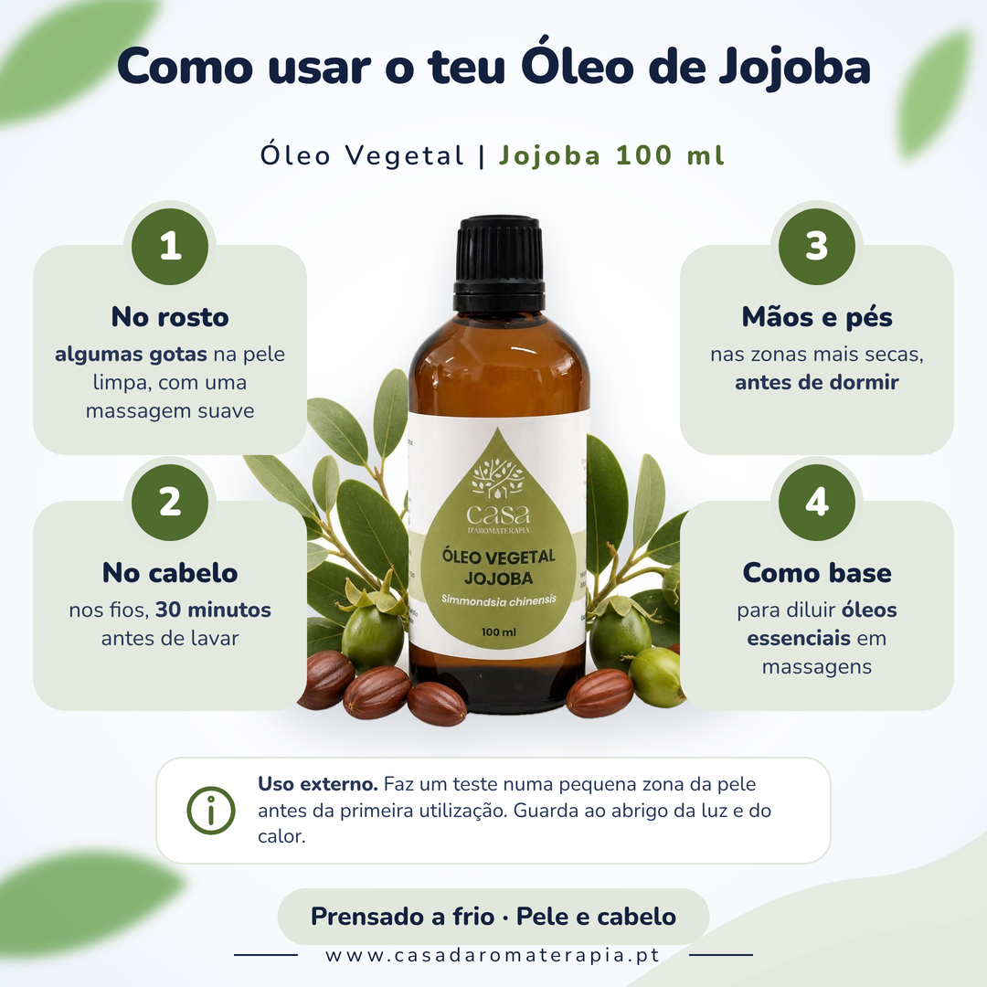 Óleo Vegetal de Jojoba | Simmondsia chinensis | 100ml | Casa d'Aromaterapia