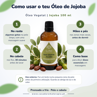 Óleo Vegetal de Jojoba | Simmondsia chinensis | 100ml | Casa d'Aromaterapia