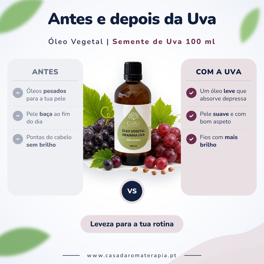 Óleo Vegetal de Semente de Uva | Vitis vinifera | 100ml | Casa d'Aromaterapia