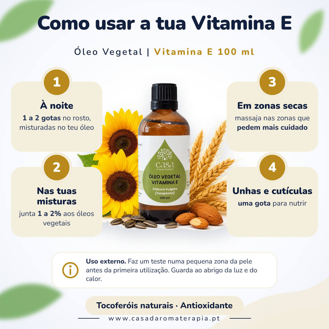 Óleo Vegetal de Vitamina E | 100ml | Casa d'Aromaterapia