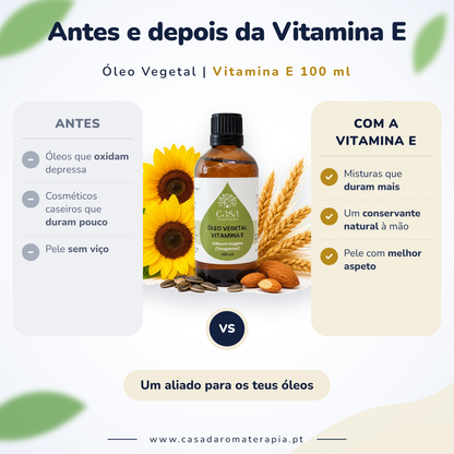 Óleo Vegetal de Vitamina E | 100ml | Casa d'Aromaterapia