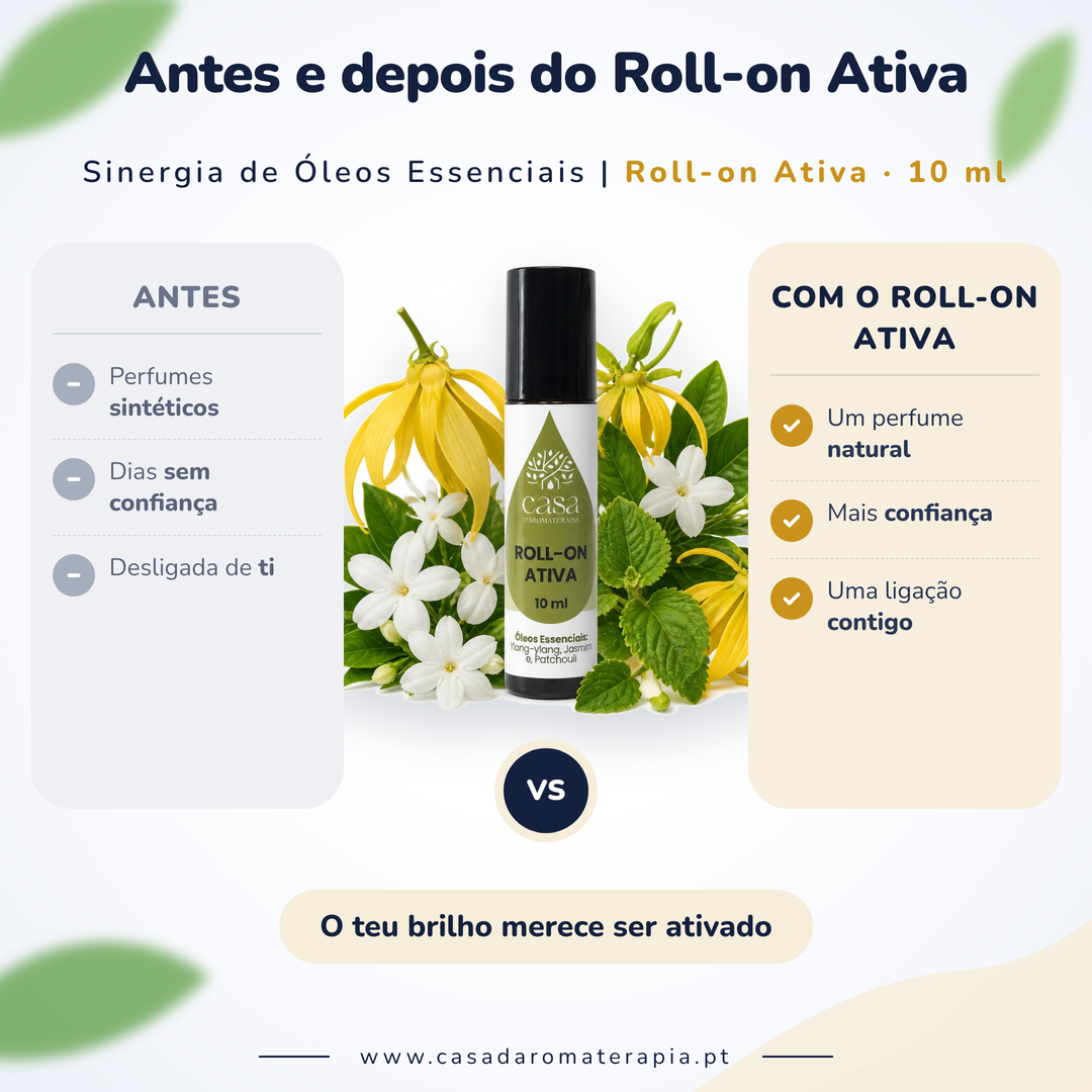 Roll-on Ativa – Energia Feminina e Inspiração em Cada Gota | Casa d'Aromaterapia