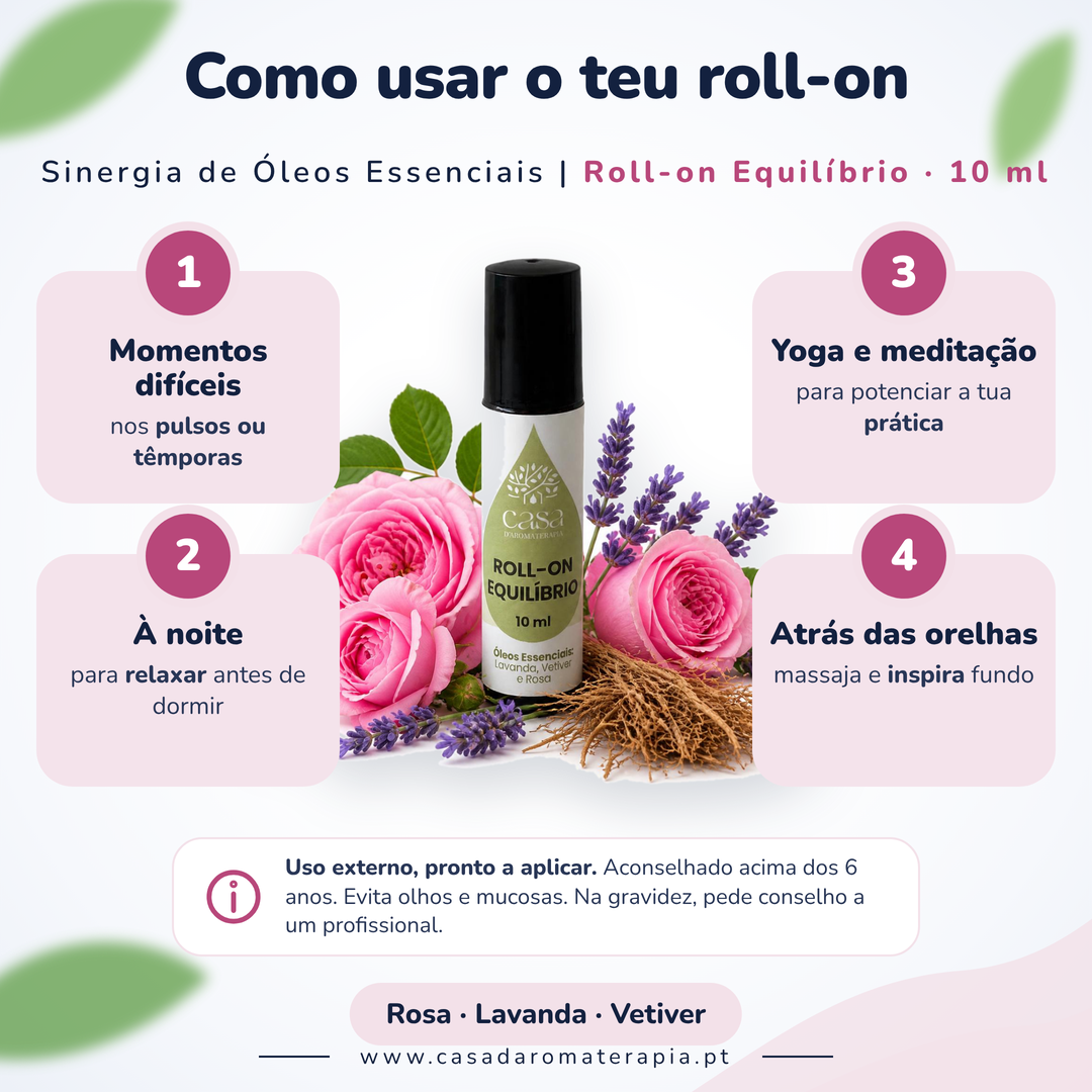 Roll-on Equilíbrio – Calmante Natural para Mente e Emoções | Casa d'Aromaterapia