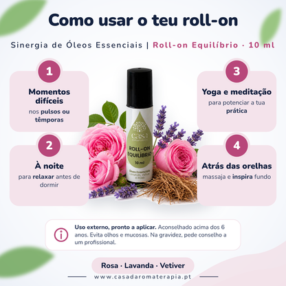 Roll-on Equilíbrio – Calmante Natural para Mente e Emoções | Casa d'Aromaterapia