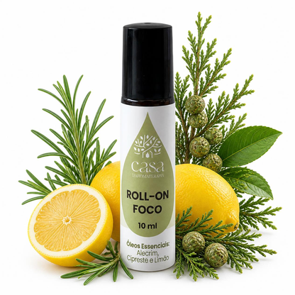 Roll-on Foco – Clareza mental e concentração em qualquer lugar | Casa d'Aromaterapia