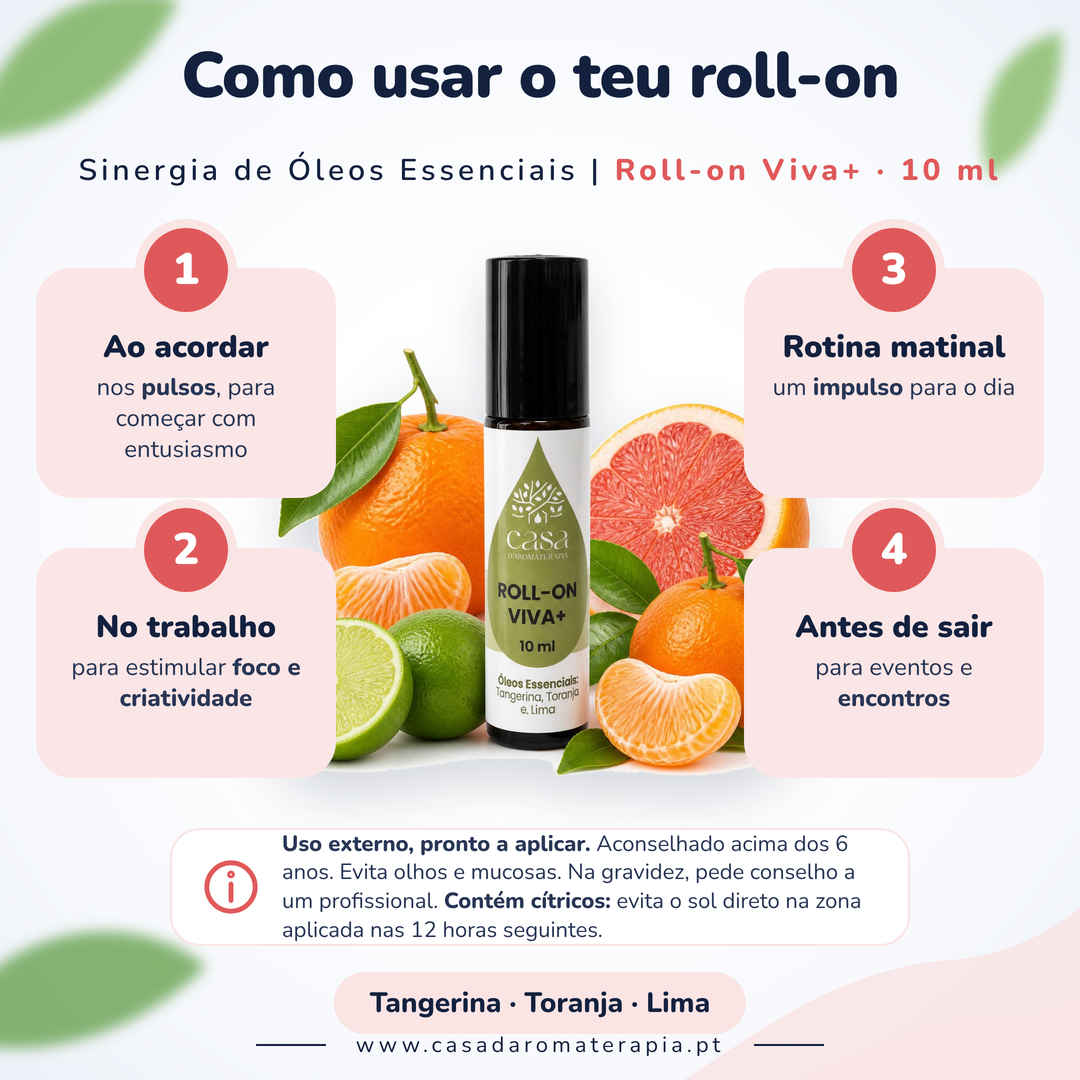 Roll-on Viva+ : Vitalidade e Alegria em Cada Gota | Casa d'Aromaterapia