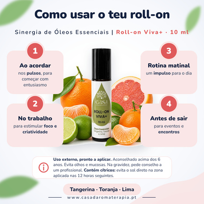 Roll-on Viva+ : Vitalidade e Alegria em Cada Gota | Casa d'Aromaterapia