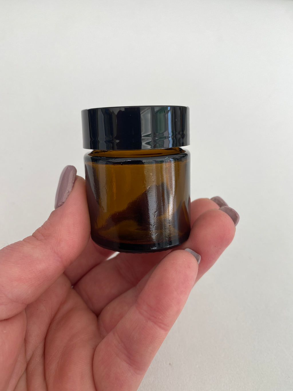 Boião em vidro ambar