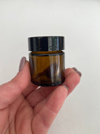 Boião em vidro ambar