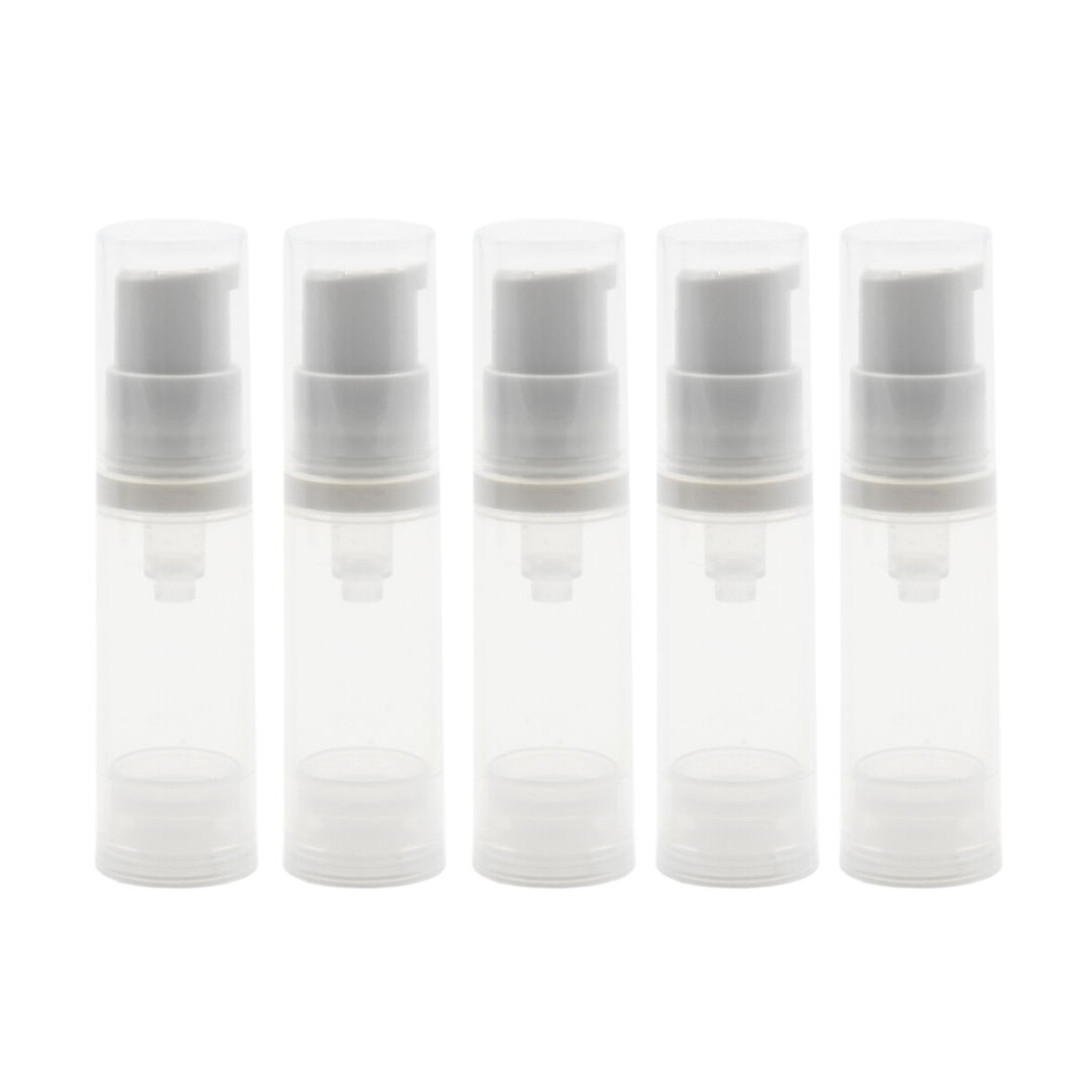 Frasco 5ml transparente com dispensador Airless (Pack 5) .