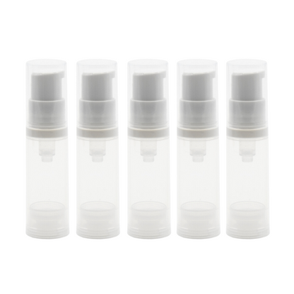 Frasco 5ml transparente com dispensador Airless (Pack 5) .