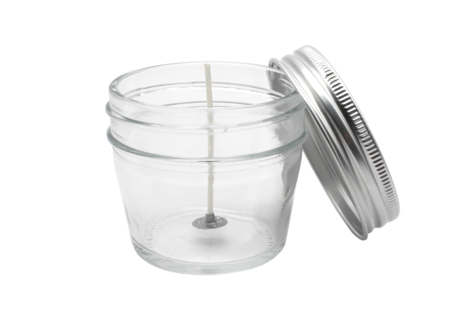 Frasco vidro para velas transparente com tampa