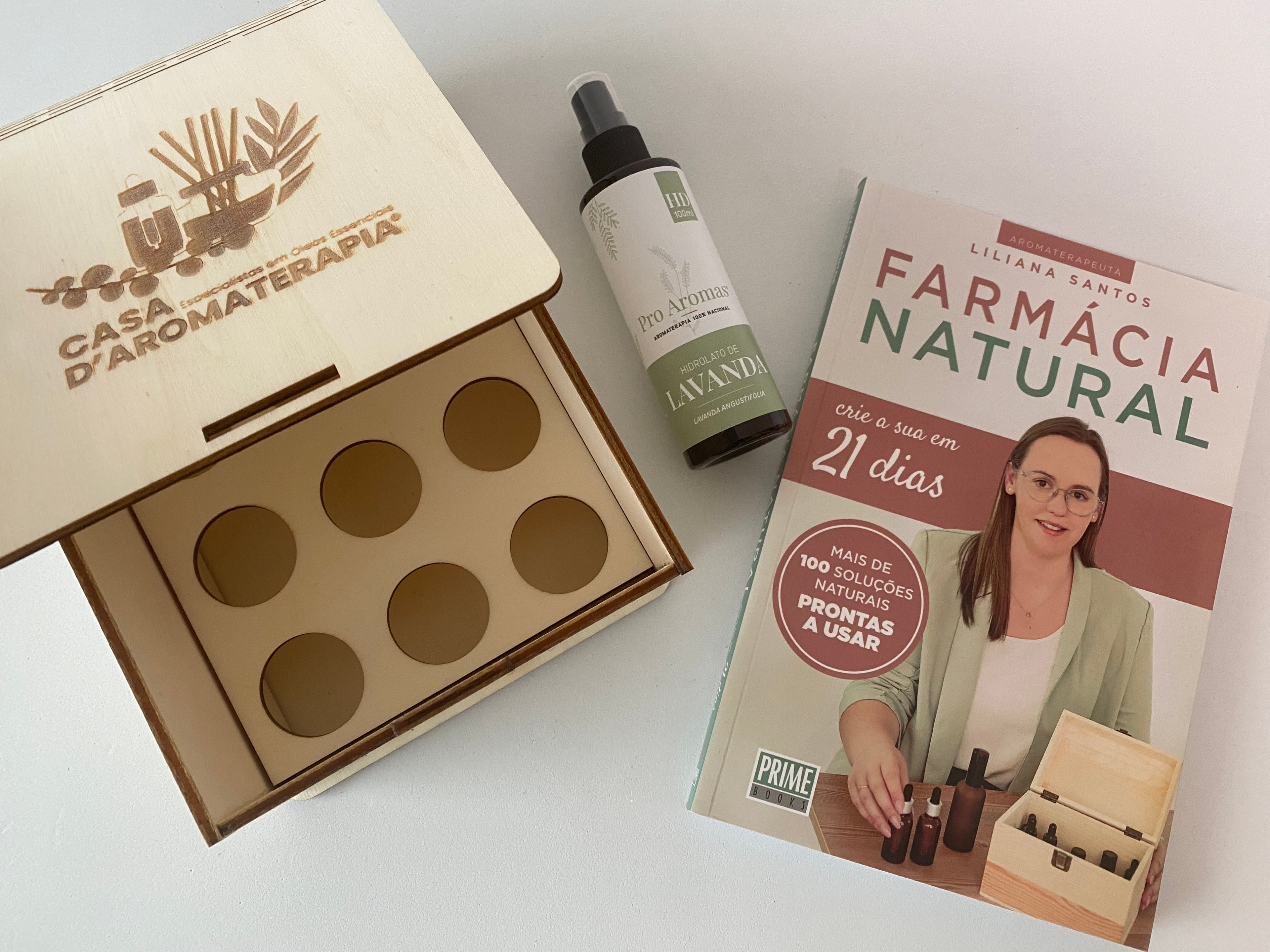 Kit BOX SOS (Livro + Hidrolato + Caixa madeira)