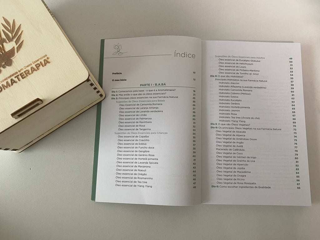 Kit BOX SOS (Livro + Hidrolato + Caixa madeira)