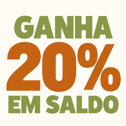 GANHA 20% EM SALDO (para novas compras de 1 a 15/11/2026)