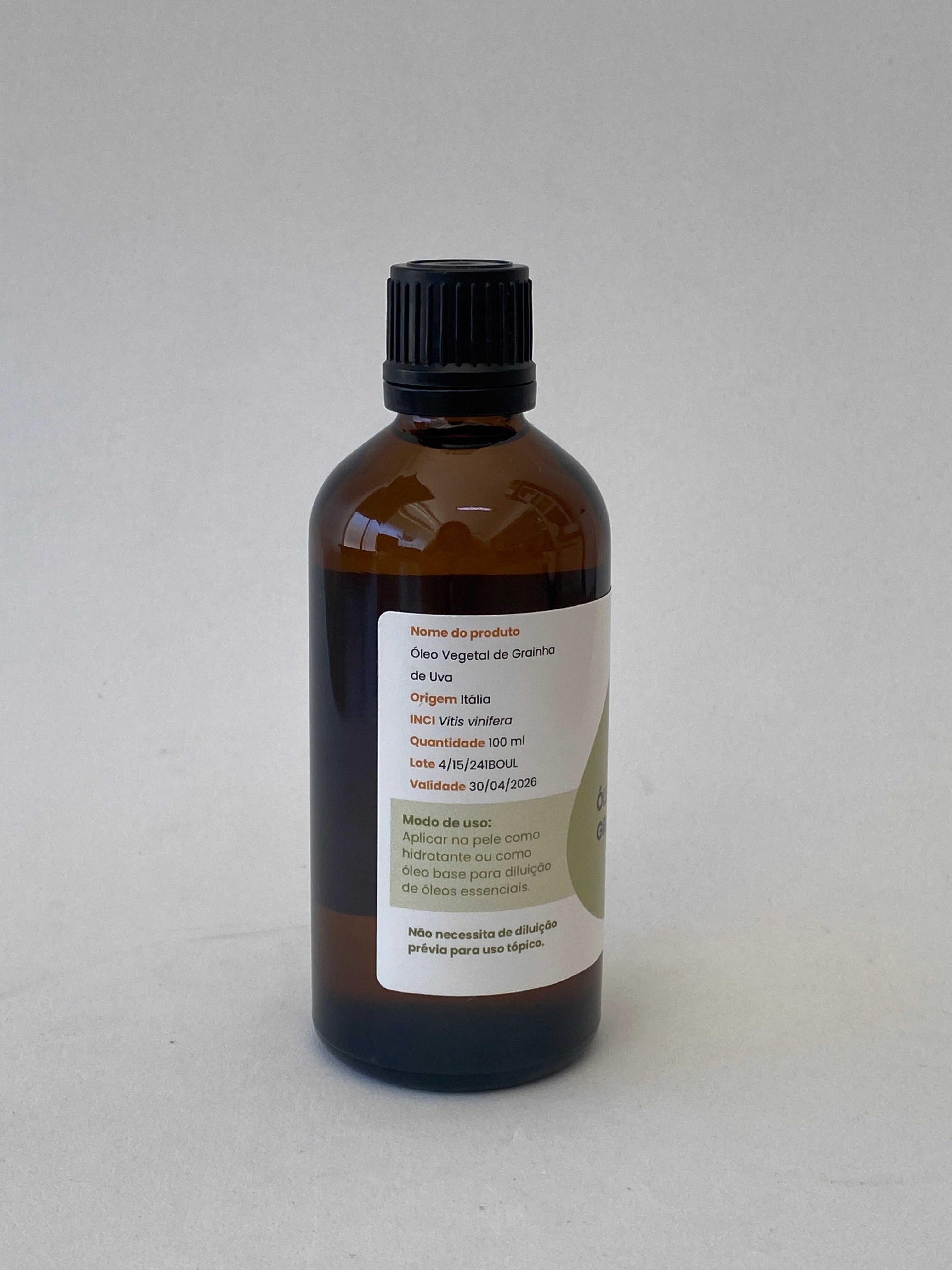 Óleo Vegetal de Semente de Uva  | Vitis vinifera | 100ml