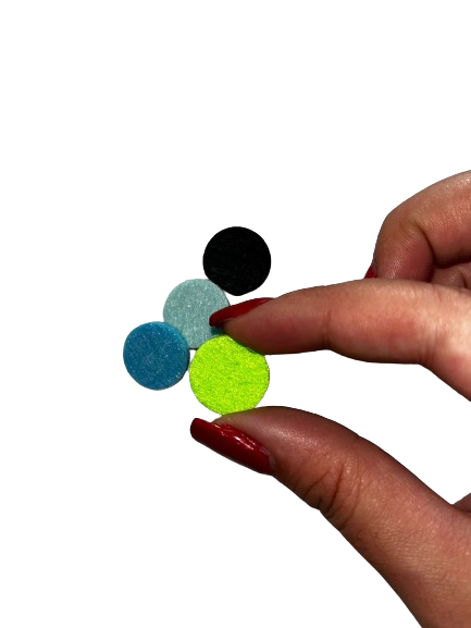 5 colored discs for necklace/bracelet diffuser