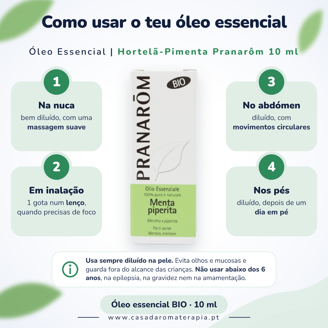 Óleo Essencial de Hortelã-Pimenta | Mentha piperita | BIO | 10ml | Pranarôm