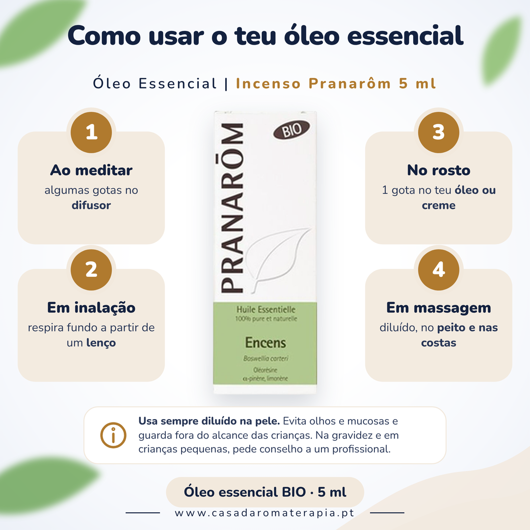 Óleo Essencial de Incenso (olíbano) | Boswellia carteri | BIO | 5ml | Pranarôm