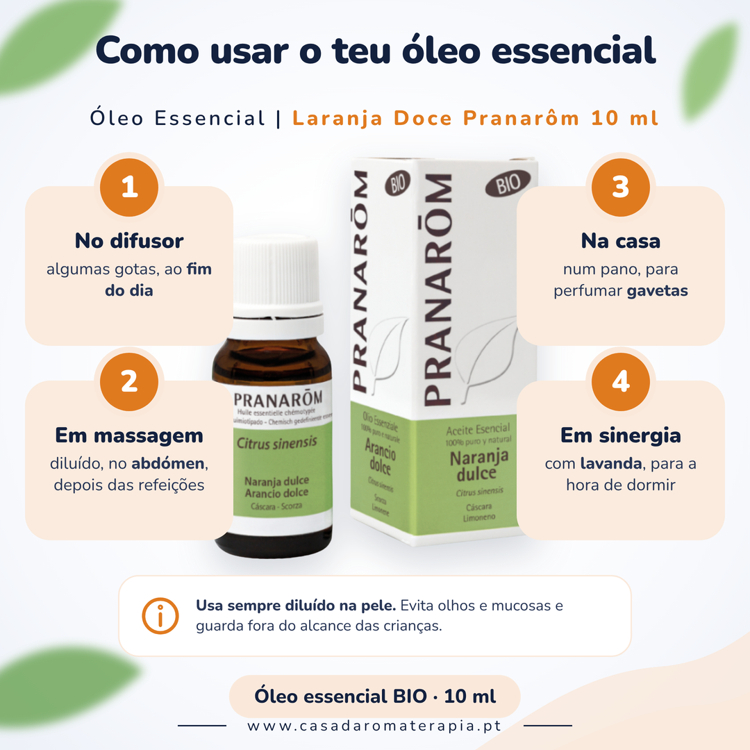 Óleo Essencial de Laranja Doce | Citrus sinensis | BIO | 10ml | Pranarôm