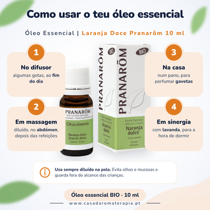 Óleo Essencial de Laranja Doce | Citrus sinensis | BIO | 10ml | Pranarôm