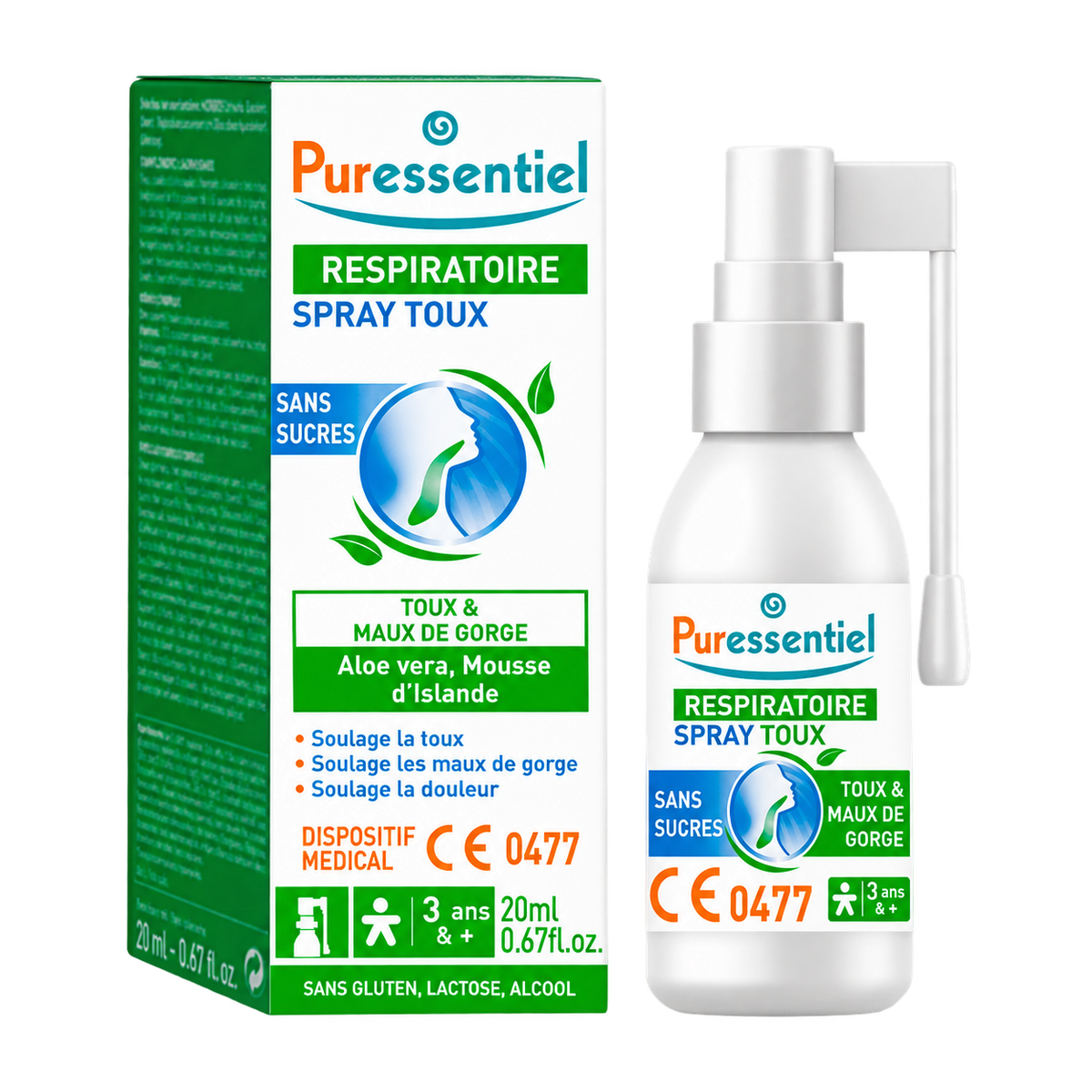 Spray para a Tosse Sem Açúcar - Puressentiel 20 ml