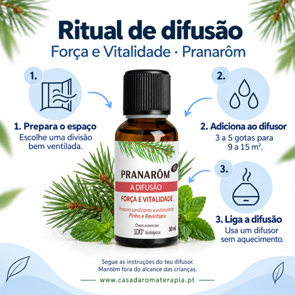 Óleos essenciais para difusor 30ml bio | Força e Vitalidade Pranarôm
