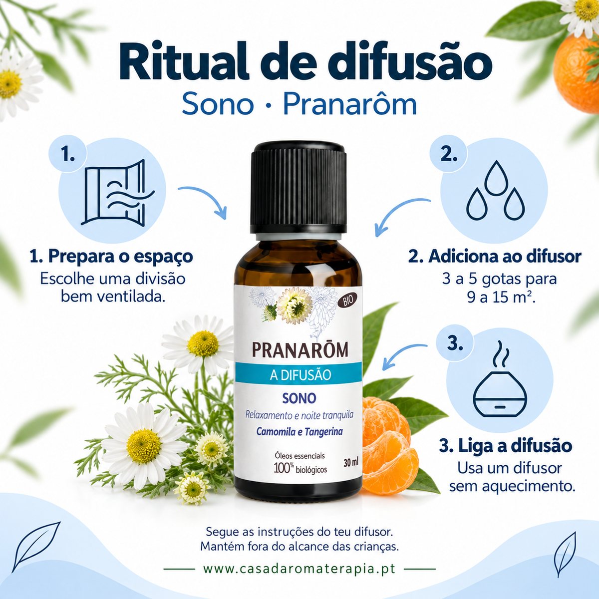 Óleos essenciais para difusor 30ml bio | Sono Pranarôm