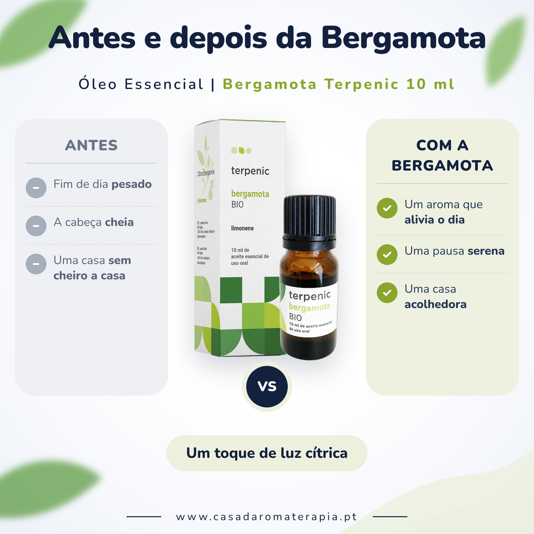 Bergamota Terpenic: antes e depois
