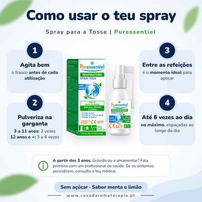 Spray para a Tosse Sem Açúcar - Puressentiel 20 ml