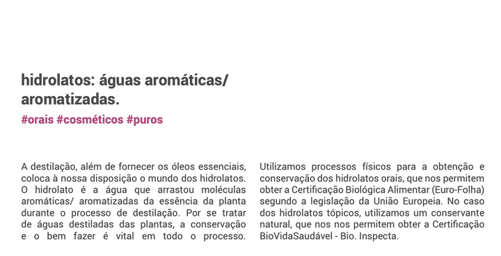 Hidrolato Hortelã-pimenta 🌿 bio | cosmético e oral